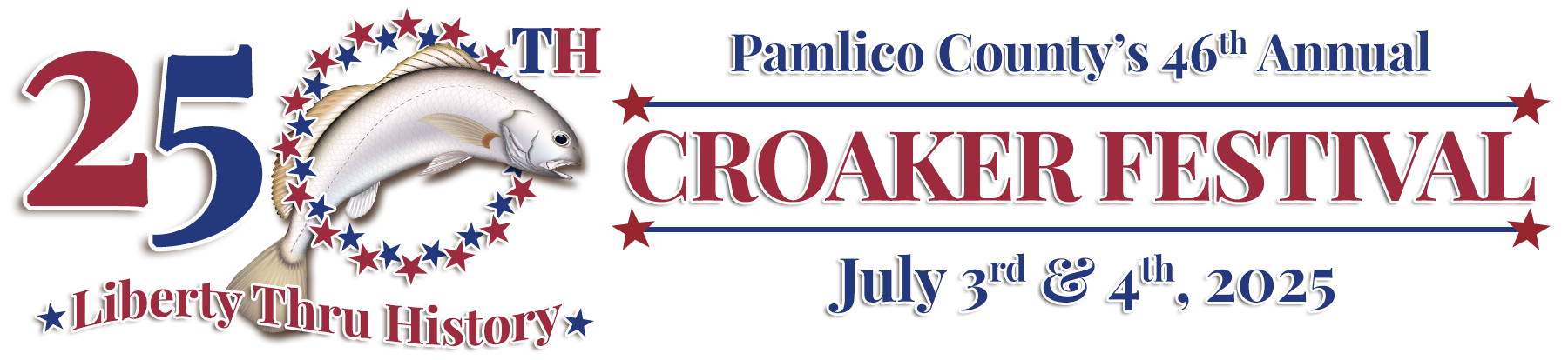2026 Croaker Festival Logo Celebrating the 250th Anniversary of the United States of America